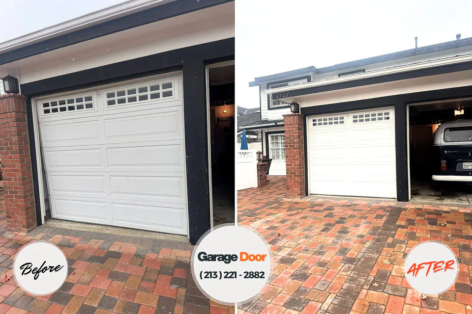 Before and after: garage door repair Absecon, NJ